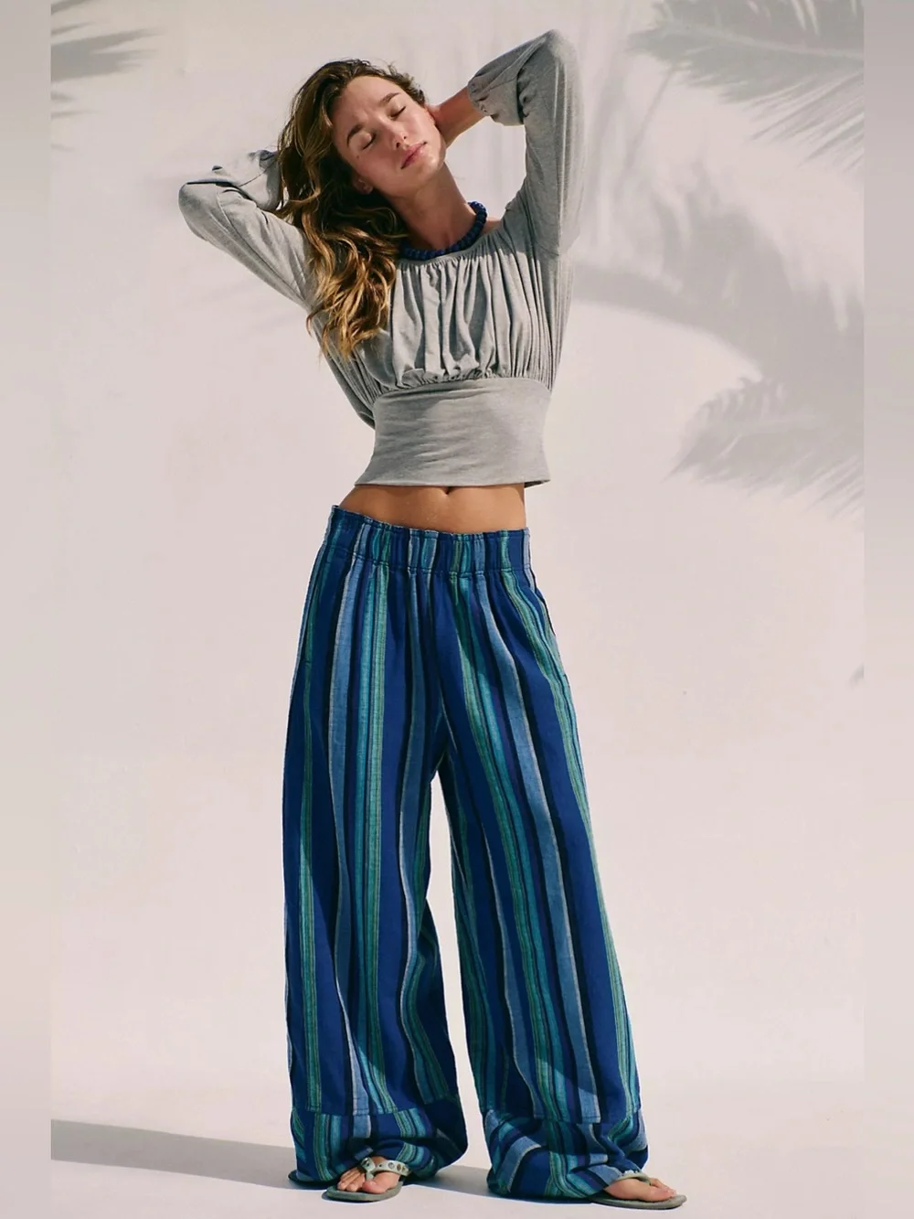 *NWT* Free People - Days End Linen Stripe Pant